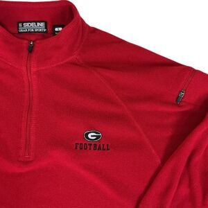 UGA Gear For Sports Sideline Large Georgia Bulldogs Red Fleece Quarter Zip